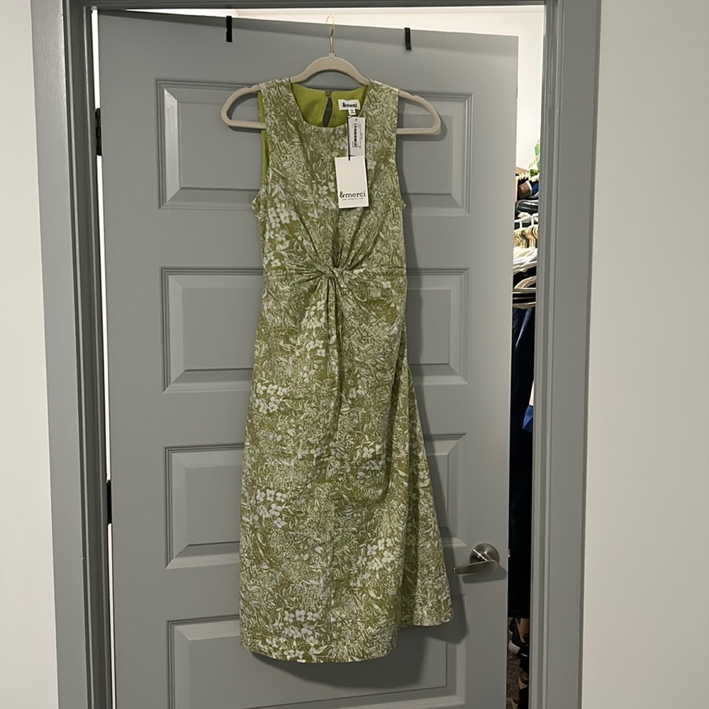Green Floral Midi Maternity Dress